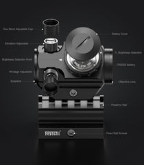 Feyachi RS-23 Red Dot Sight with M38 5X Magnifier Combo Kit, 1 x 22mm Red Dot Scope & Magnifier Built-in Flip Mount Combo feyachi Default Title Default Title-