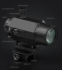 Feyachi RS-23 Red Dot Sight with M38 5X Magnifier Combo Kit, 1 x 22mm Red Dot Scope & Magnifier Built-in Flip Mount Combo feyachi Default Title Default Title-