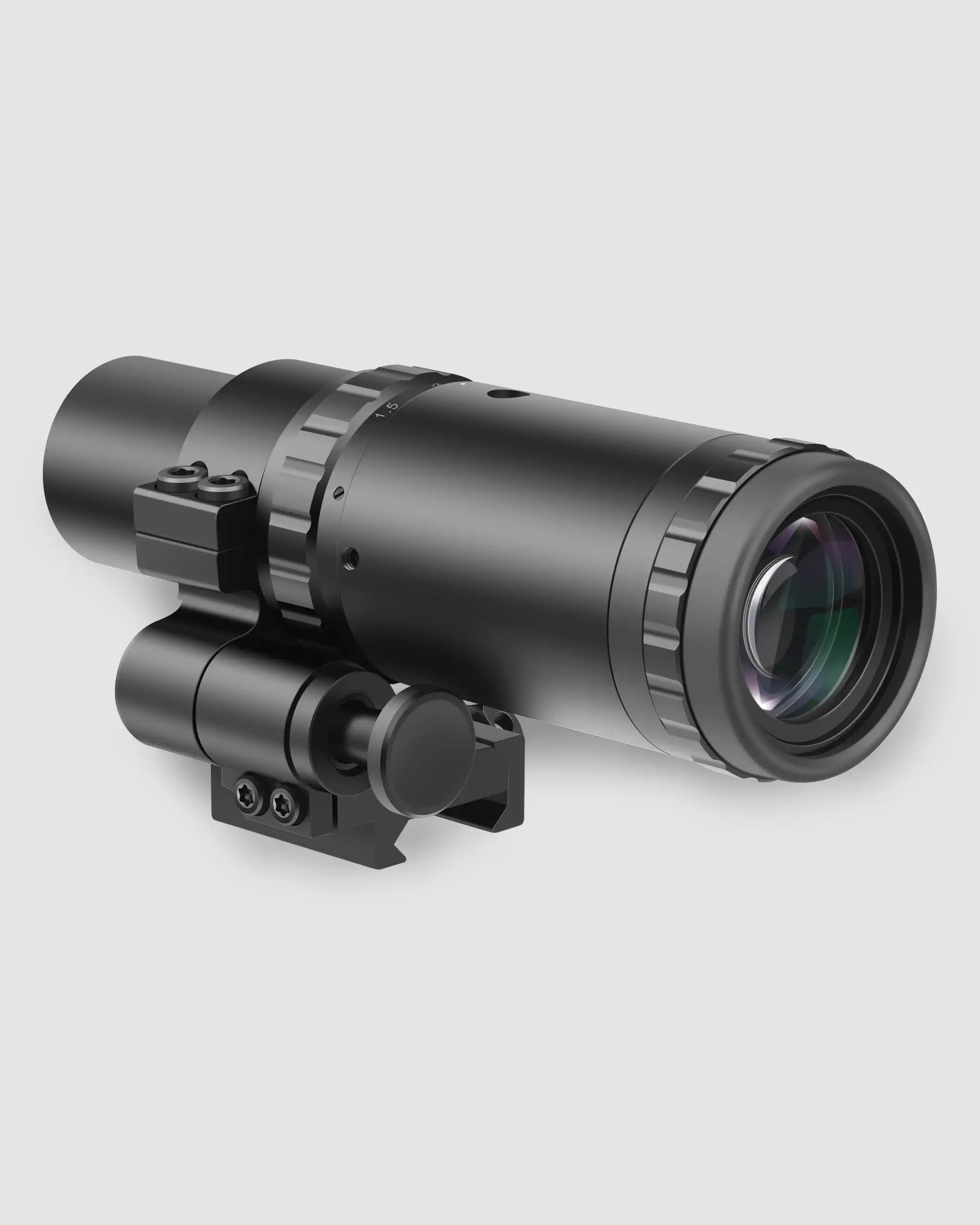Feyachi M37 1.5X - 5X Red Dot Magnifier Focus Adjustment Optical Magnifier with Flip to Side Mount, Black