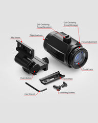 Feyachi M40 3X Red Dot Magnifier with Flip to Side Mount, Focus Adjustment, Windage & Elevation Adjustable, 37/40MM Height