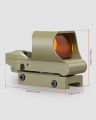 Feyachi RS61 Red Dot Reflex Sight Khaki - Co-Witness Mount