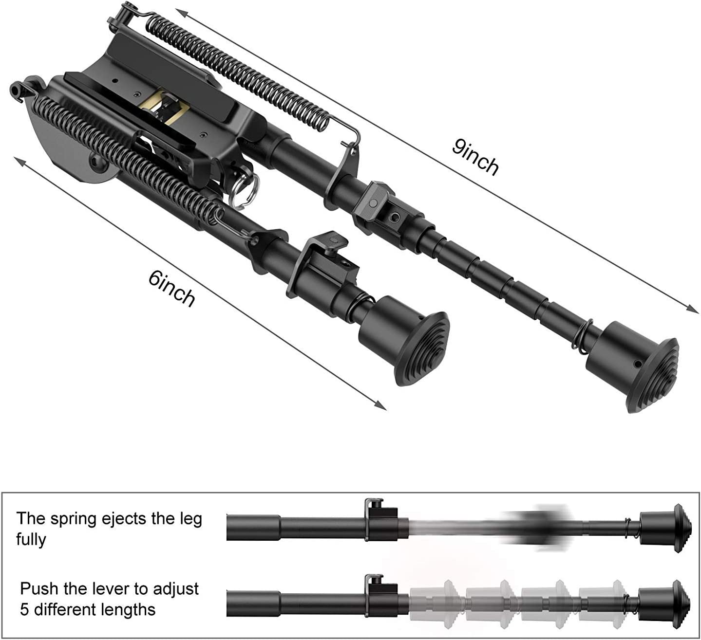 Feyachi RB1001 Tactical Rifle Bipod - Swivel Adjustable